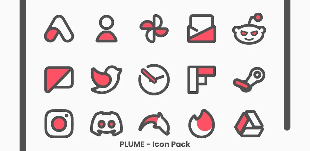 Plume Red - Icon Pack screenshot 1