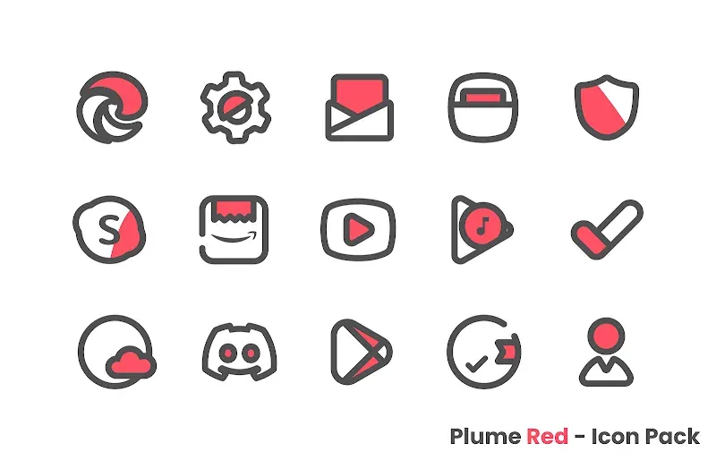 Plume Red - Icon Pack screenshot 6