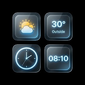 Glass Widgets : Clock, Weather