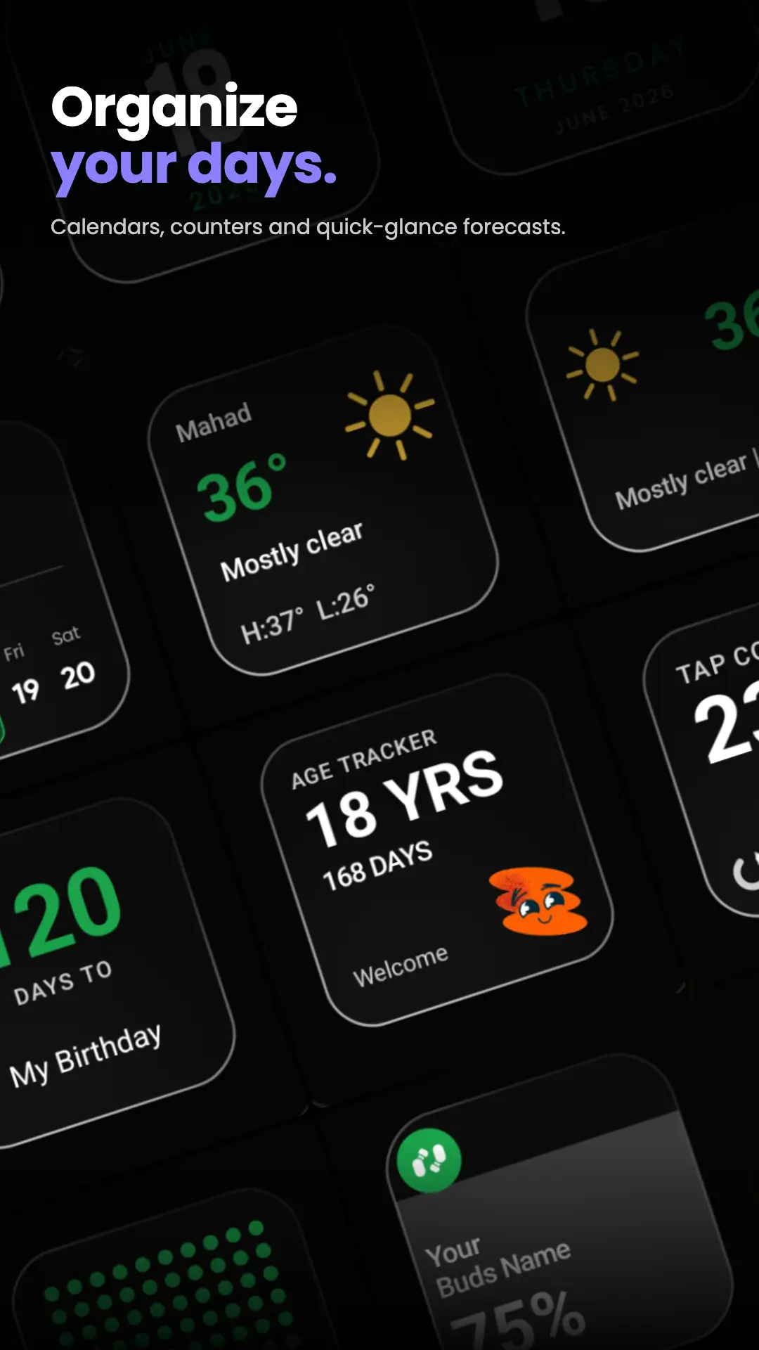 Glass Widgets : Clock, Weather screenshot 2