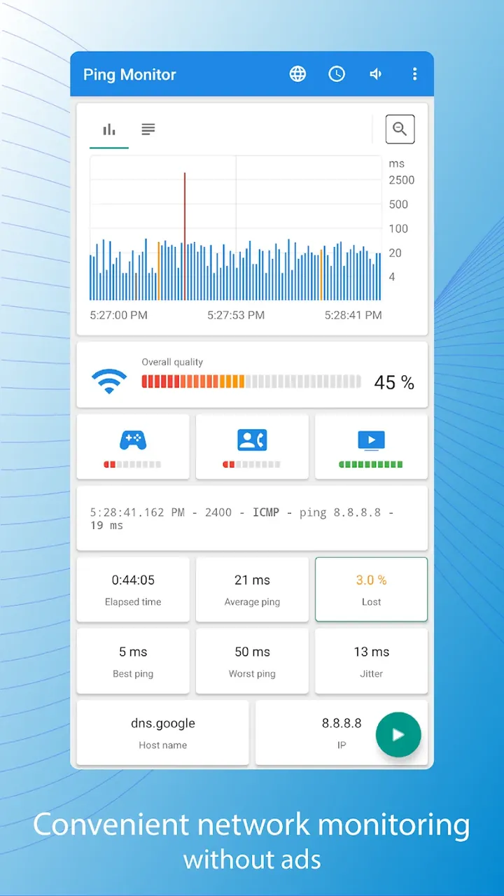 Pingmon network ping monitor screenshot 2