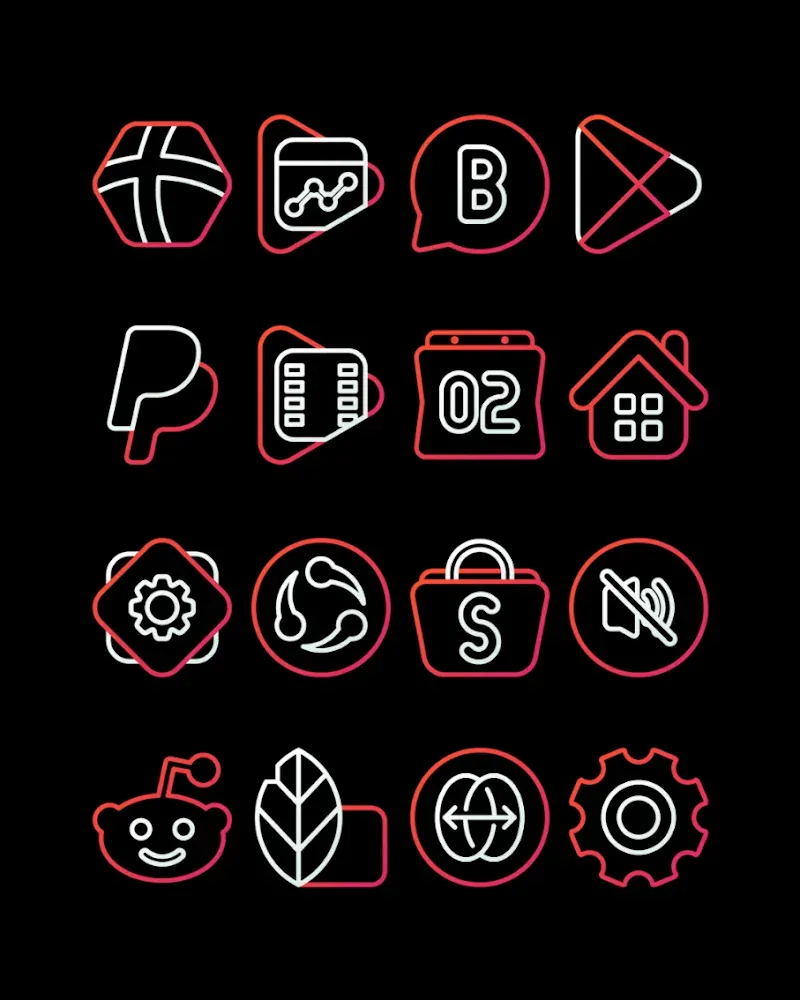 RoseLine Red - Icon Pack screenshot 3