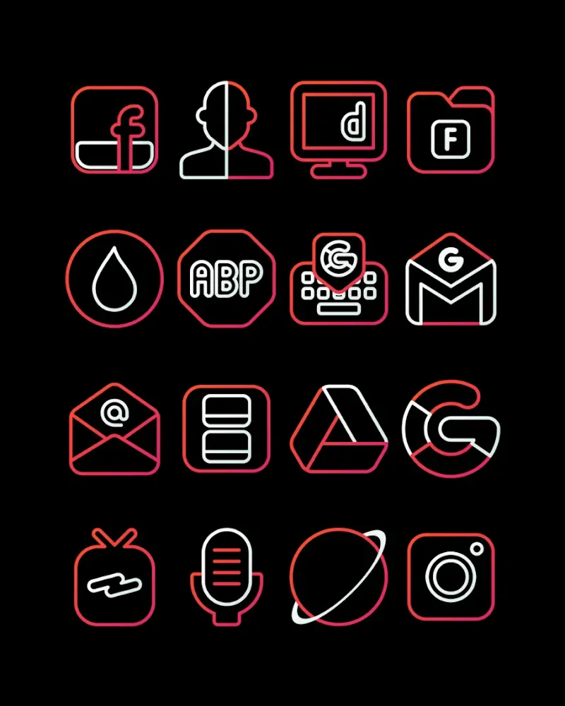 RoseLine Red - Icon Pack screenshot 5