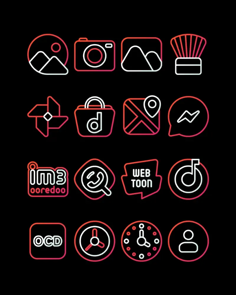 RoseLine Red - Icon Pack screenshot 4