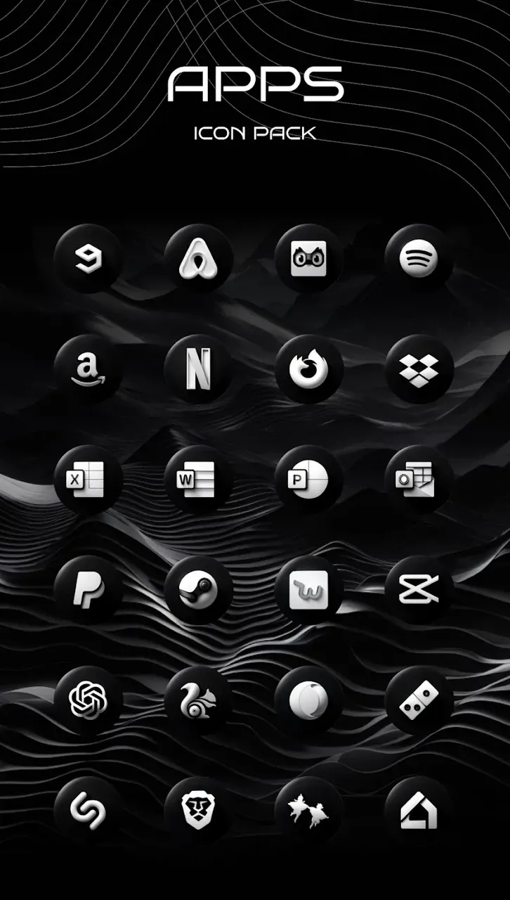 Luna Black Icon Pack screenshot 6