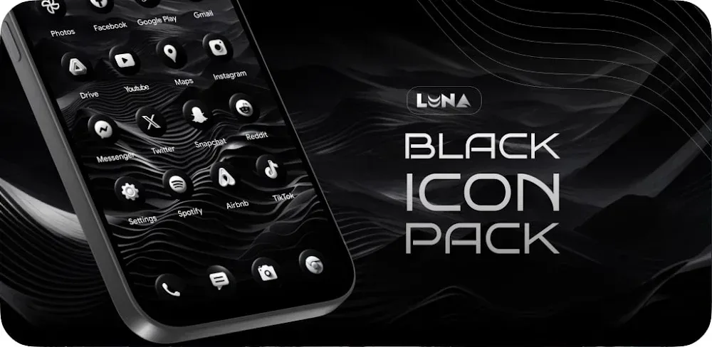 Luna Black Icon Pack screenshot 1