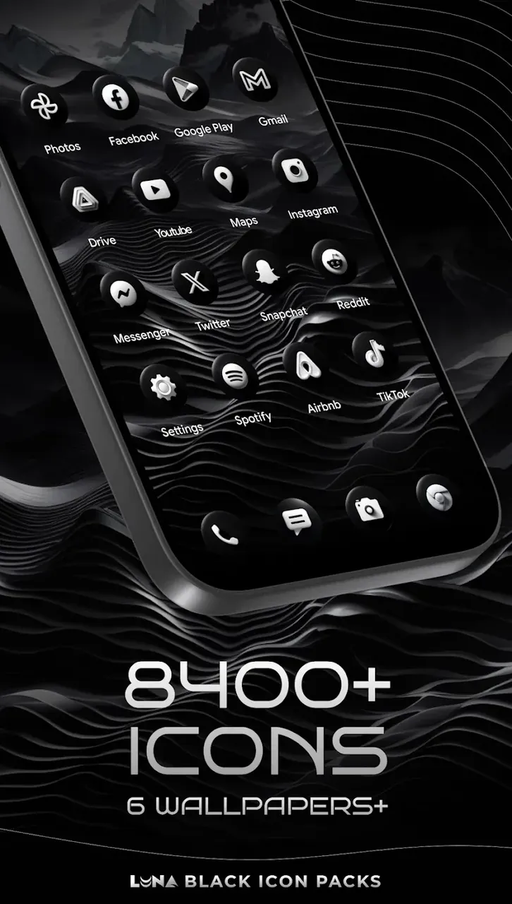 Luna Black Icon Pack screenshot 2