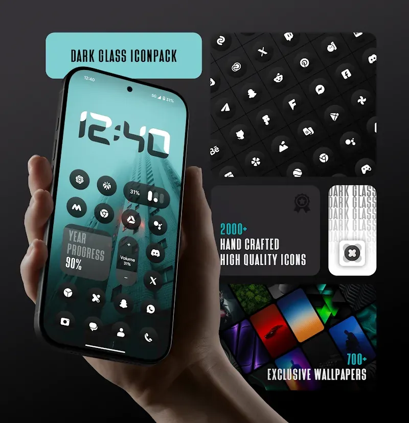 DarkGlass Icon Pack screenshot 2