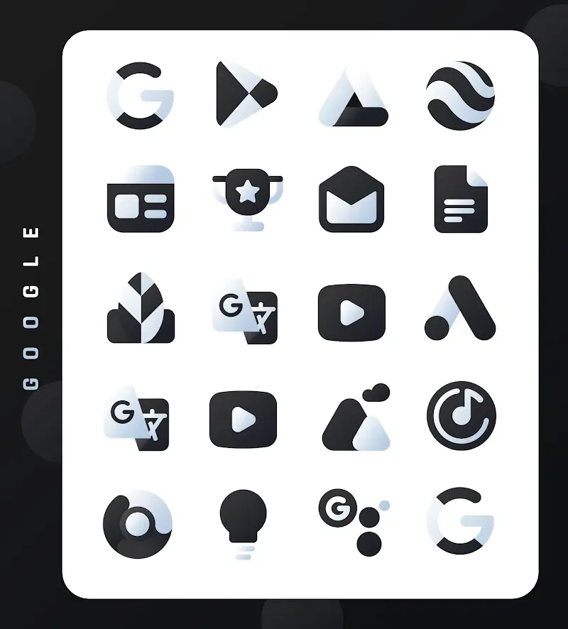 Black Icon Pack: LuX screenshot 4