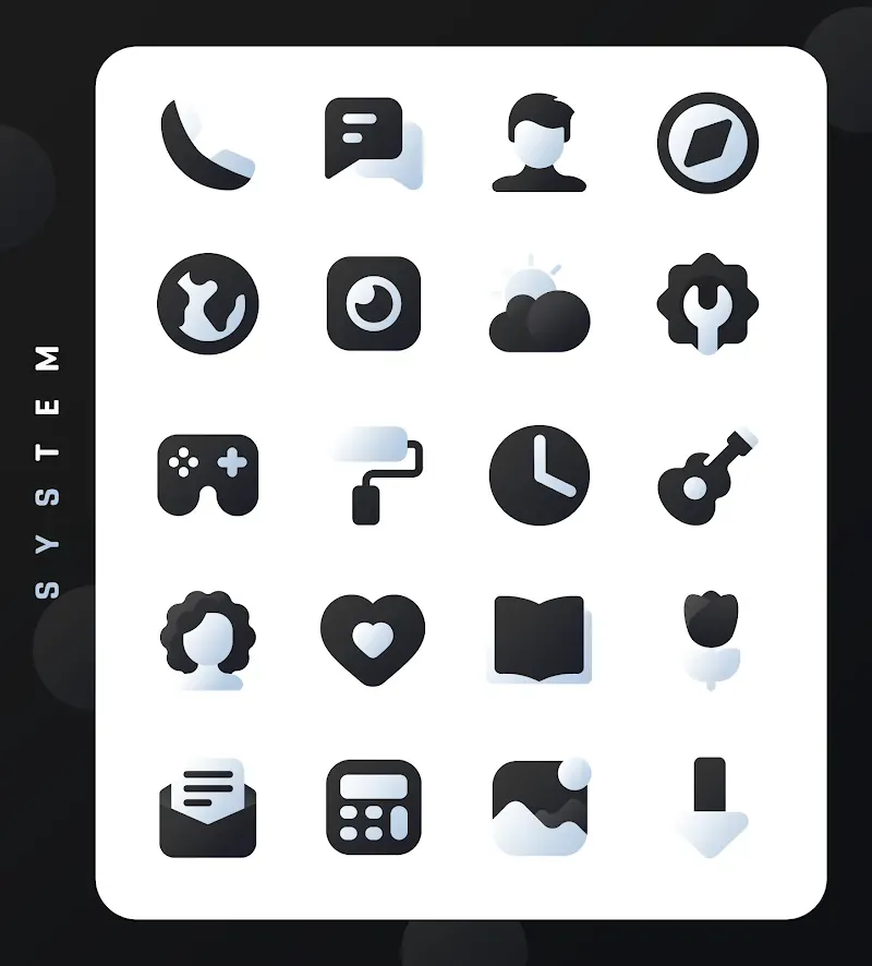 Black Icon Pack: LuX screenshot 2