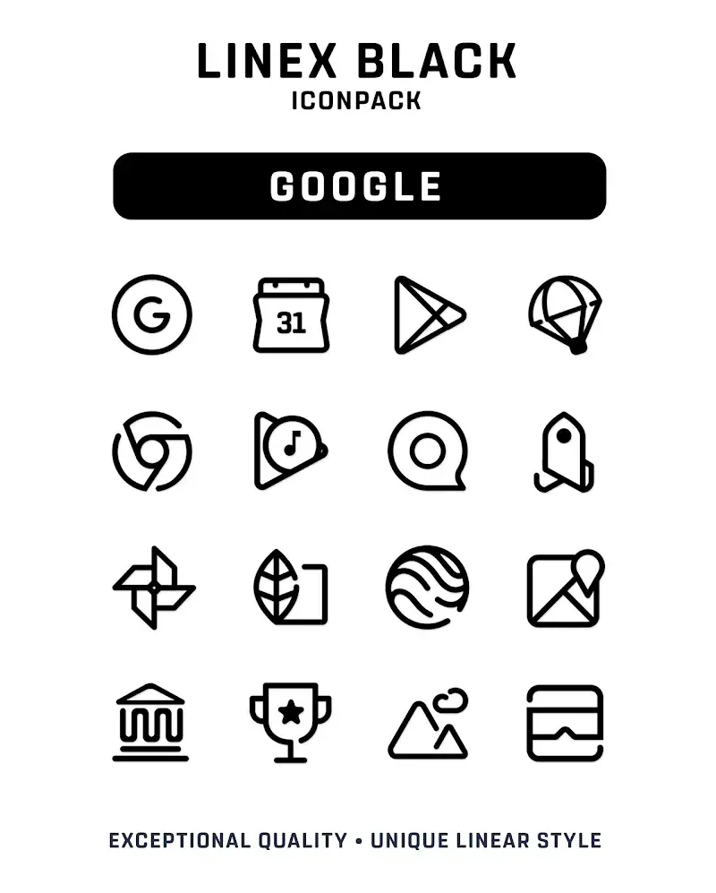 LineX Black Icon Pack preview 3