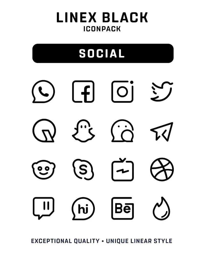 LineX Black Icon Pack preview 4