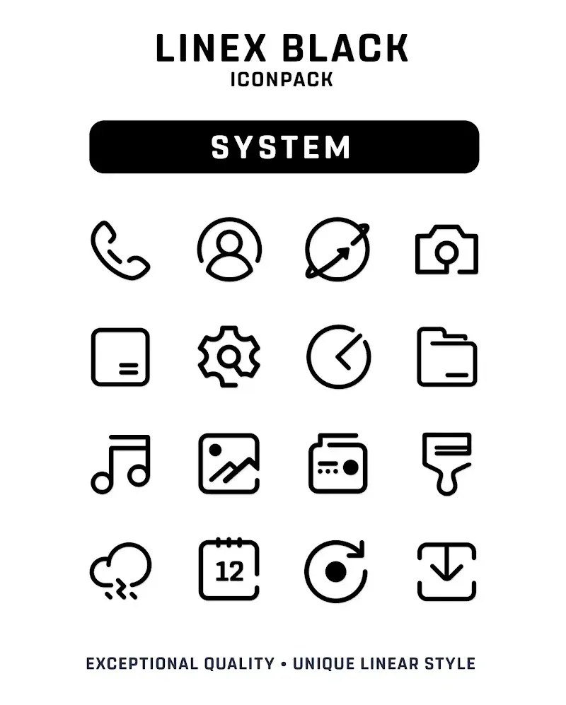 LineX Black Icon Pack preview 5