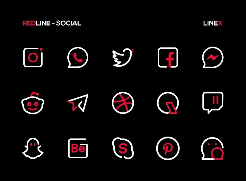 RedLine Icon Pack: LineX screenshot 5