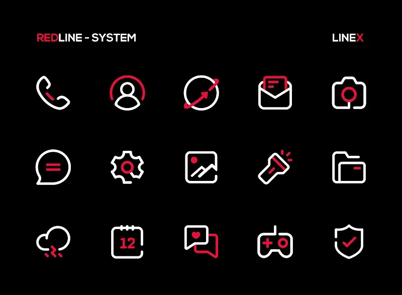 RedLine Icon Pack: LineX screenshot 3