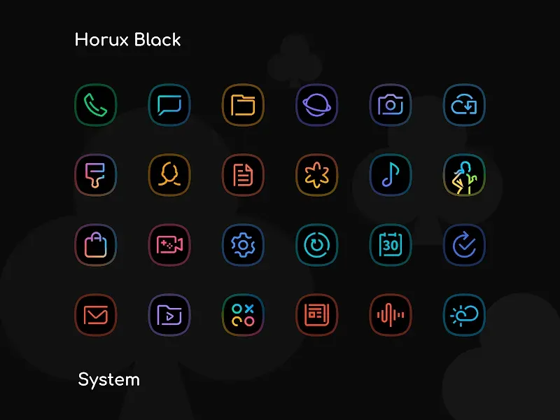 Horux Black - Icon Pack screenshot 2