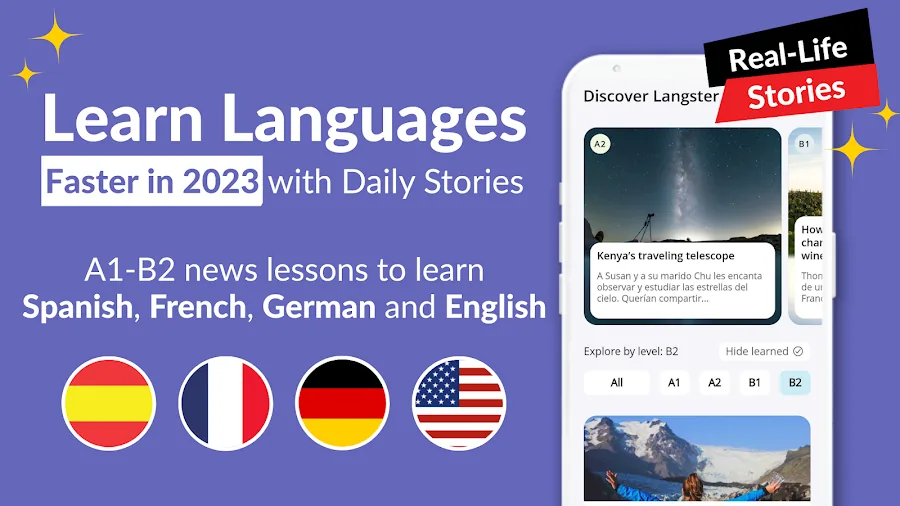 Readle (formerly Langster) Languages screenshot 1