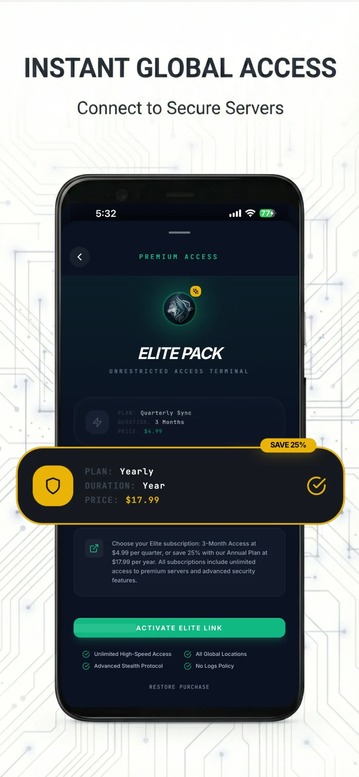 Korp VPN app preview 4