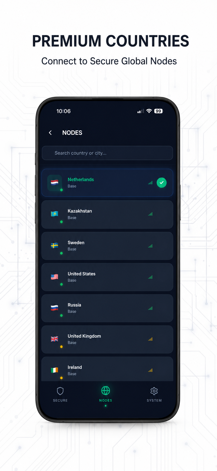 Korp VPN app preview 2