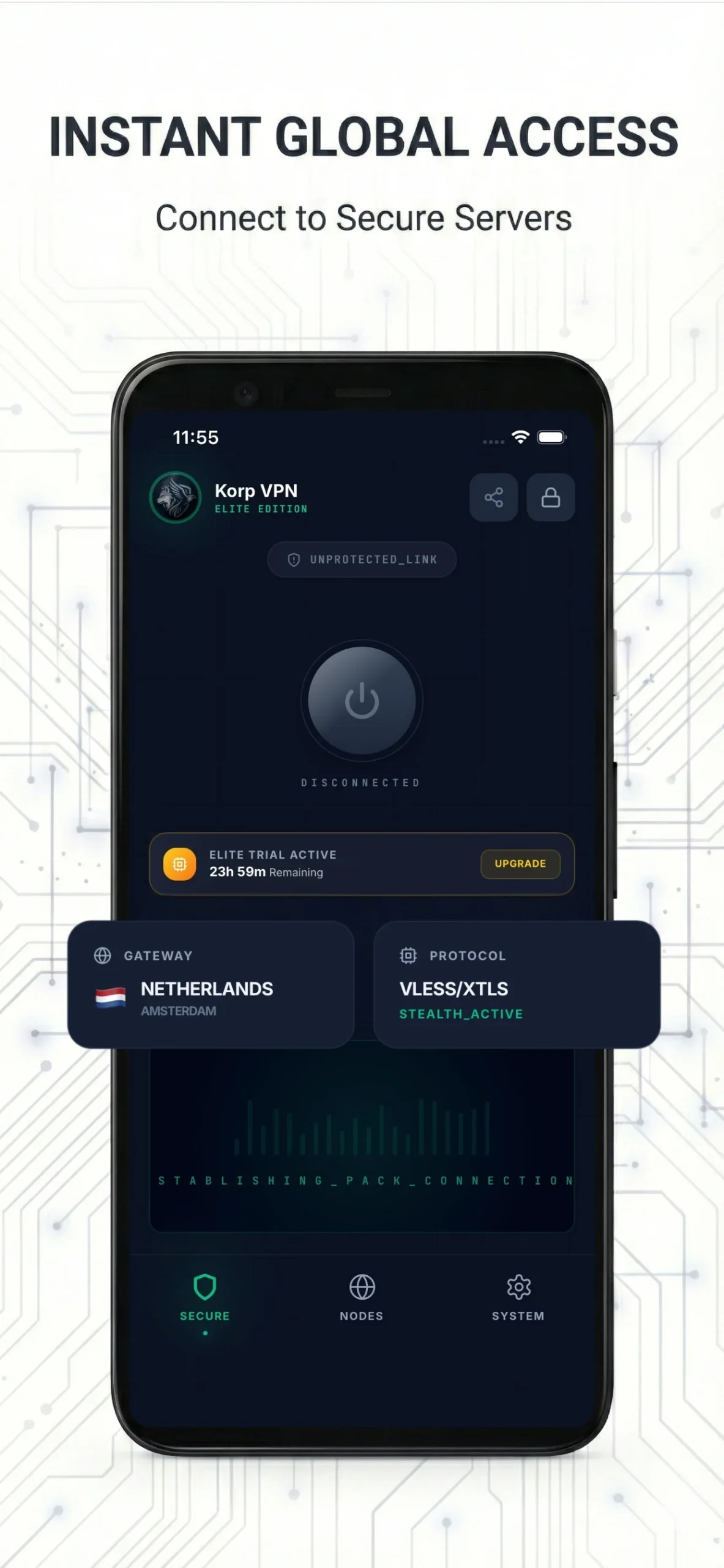 Korp VPN app preview 5