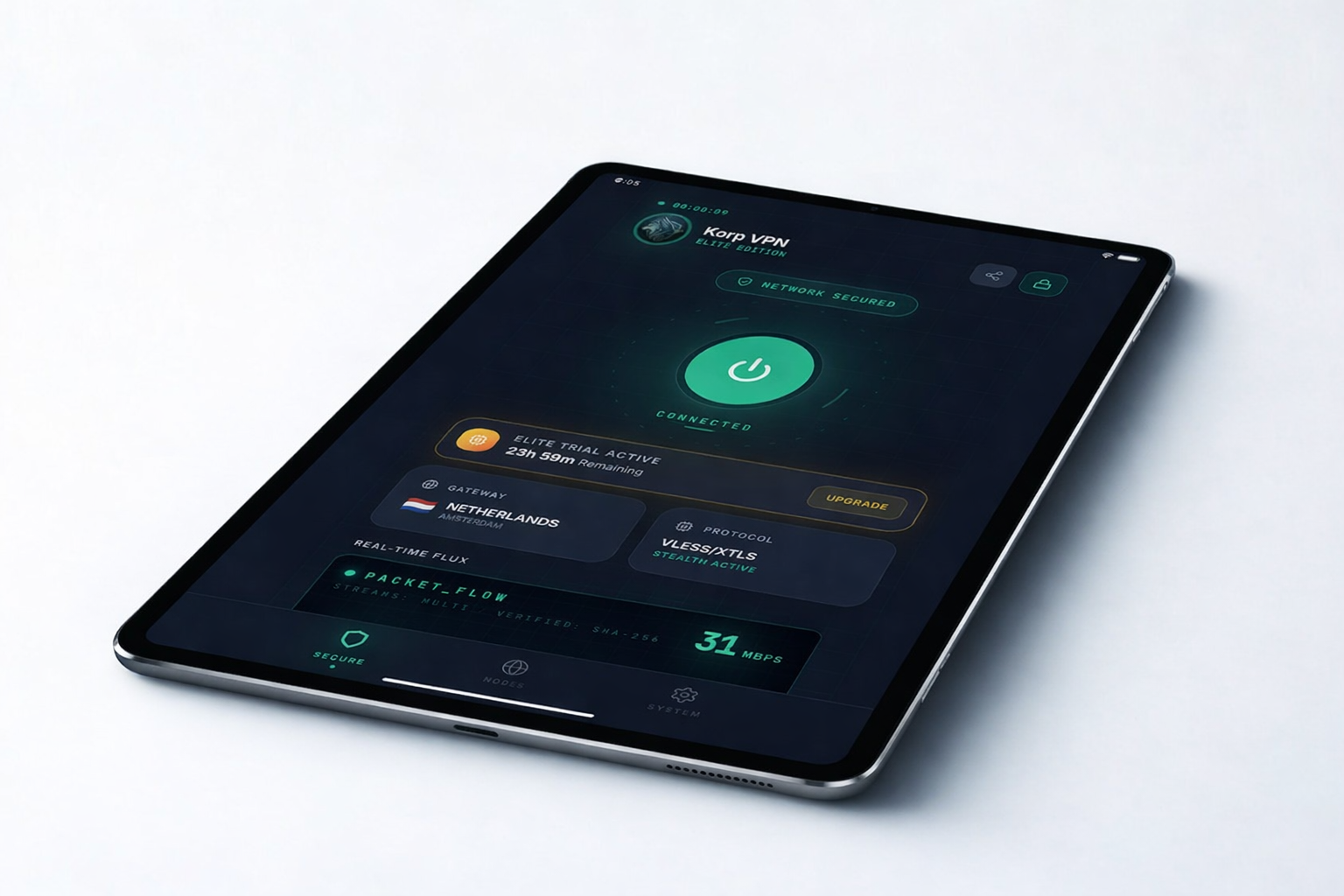 Korp VPN app preview 1