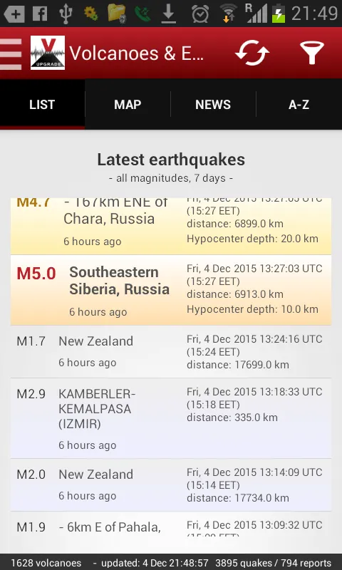 Volcanoes & Earthquakes screenshot 3