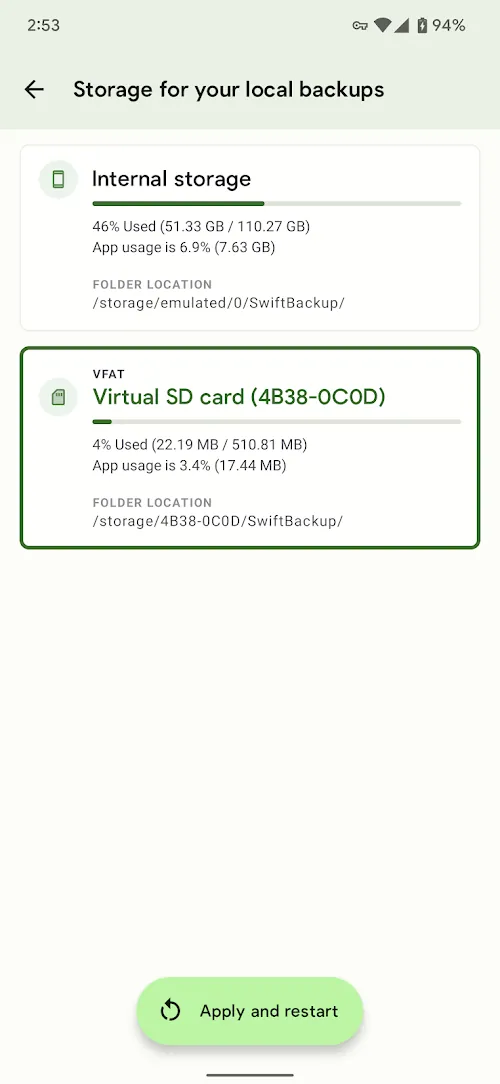 Swift Backup screenshot 2