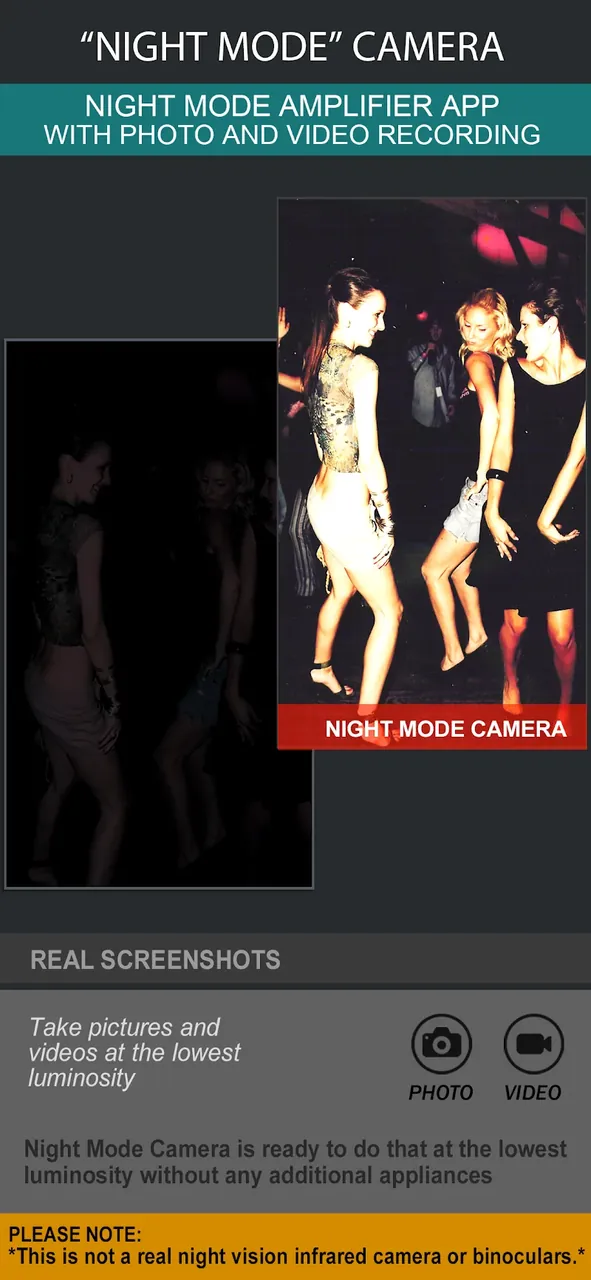 Night Mode Camera Photo Video screenshot 2