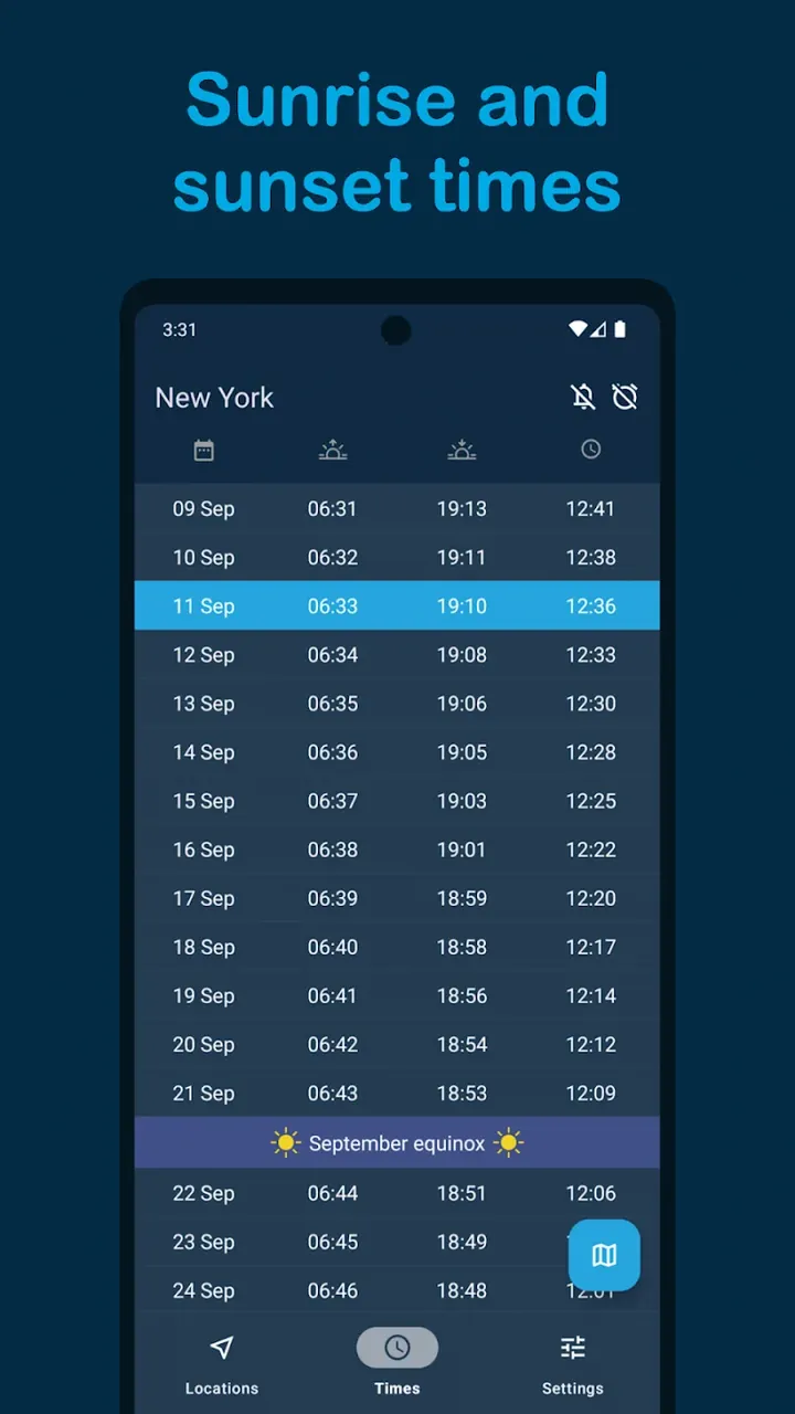 Sunrise and Sunset Times screenshot 2