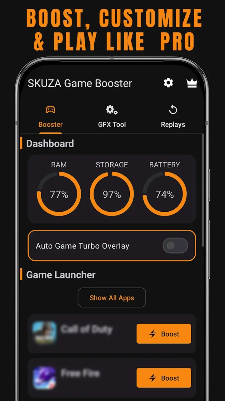 SKUZA Game Booster & GFX Tool screenshot 2
