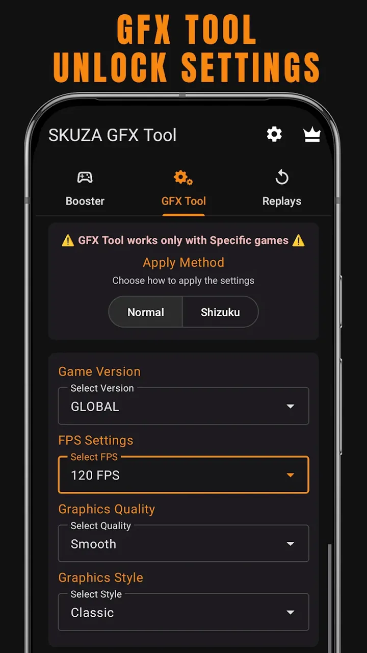SKUZA Game Booster & GFX Tool screenshot 3