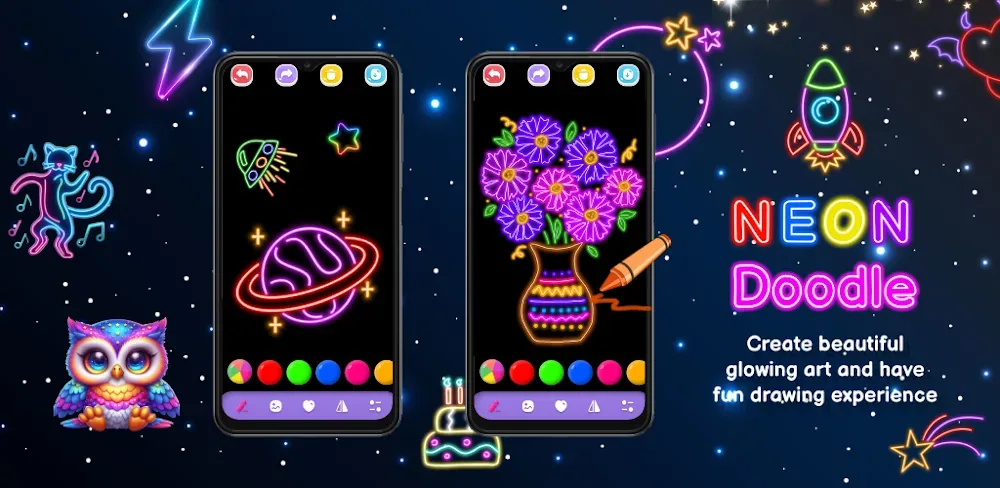 Magic Doodle Art - Neon Glow (Neon Doodle) screenshot 1