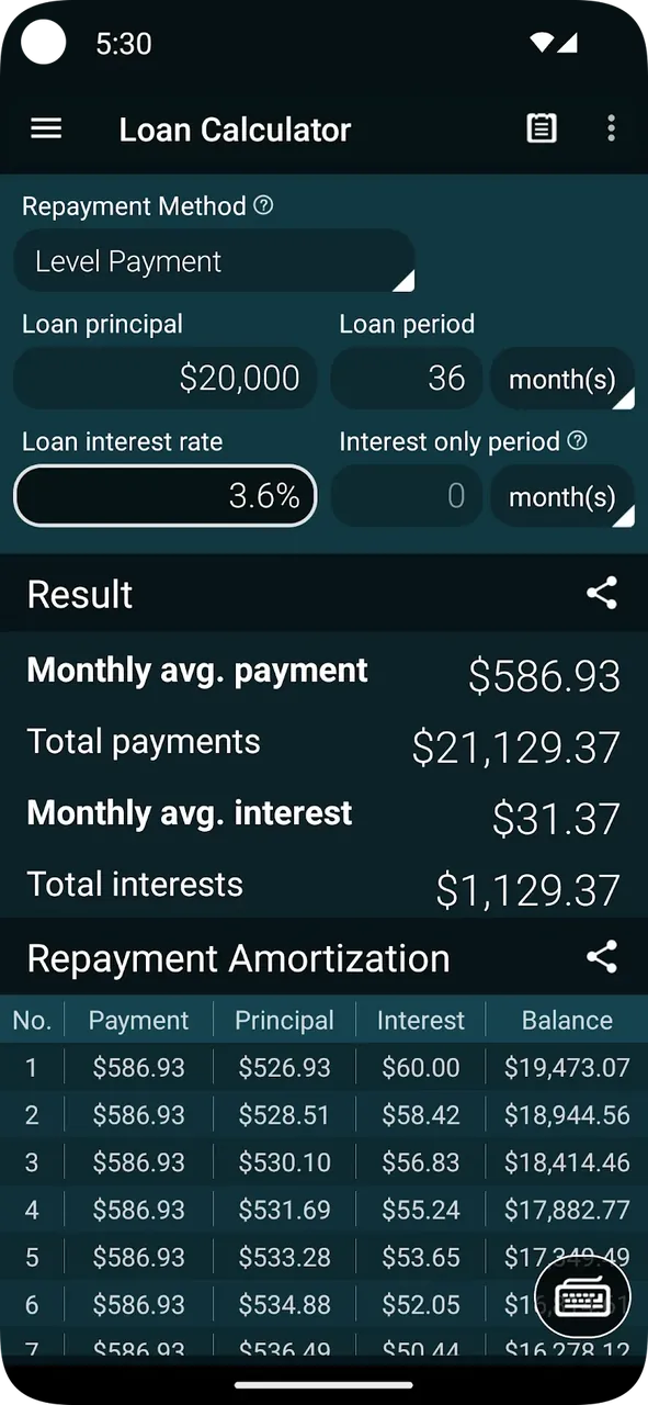 Loan Calculator screenshot 2
