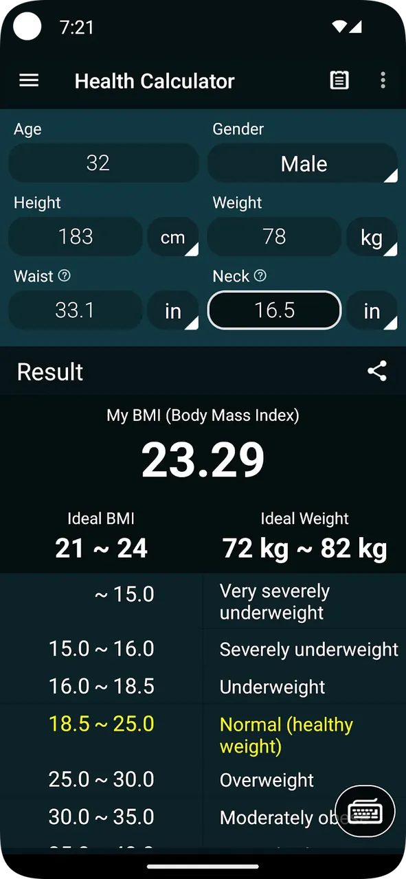 Health Calculator screenshot 2