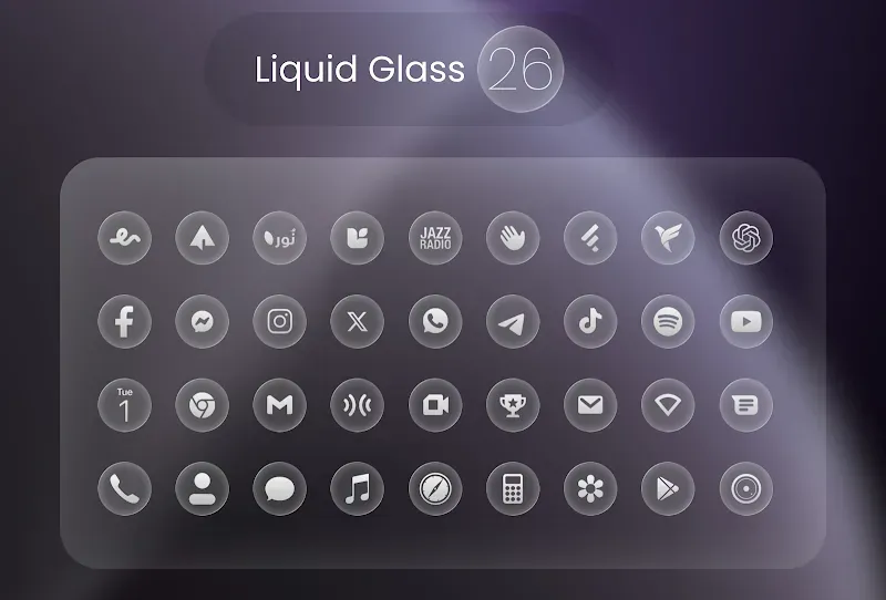 Liquid Glass 26 Round Icons screenshot 2