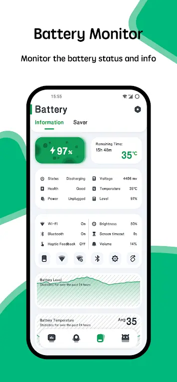 System Monitor CPU RAM Battery screenshot 3