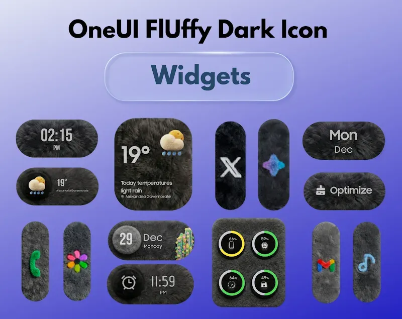 OneUI Fluffy Dark Icons screenshot 6