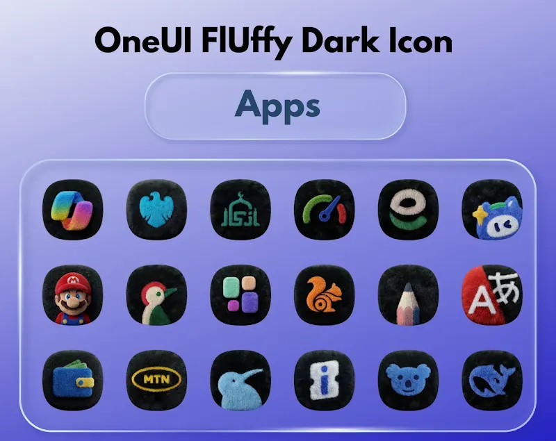 OneUI Fluffy Dark Icons screenshot 5