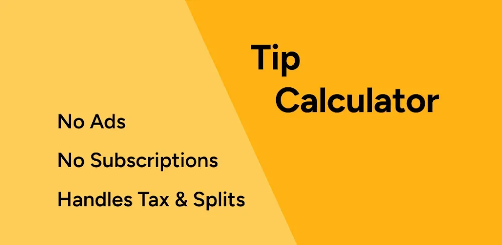 Tip Calculator — Clean, Simple screenshot 1