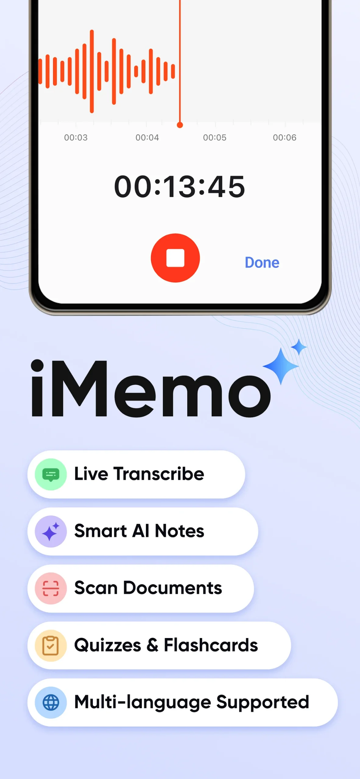 iMemo: AI Notes & Transcribe screenshot 1