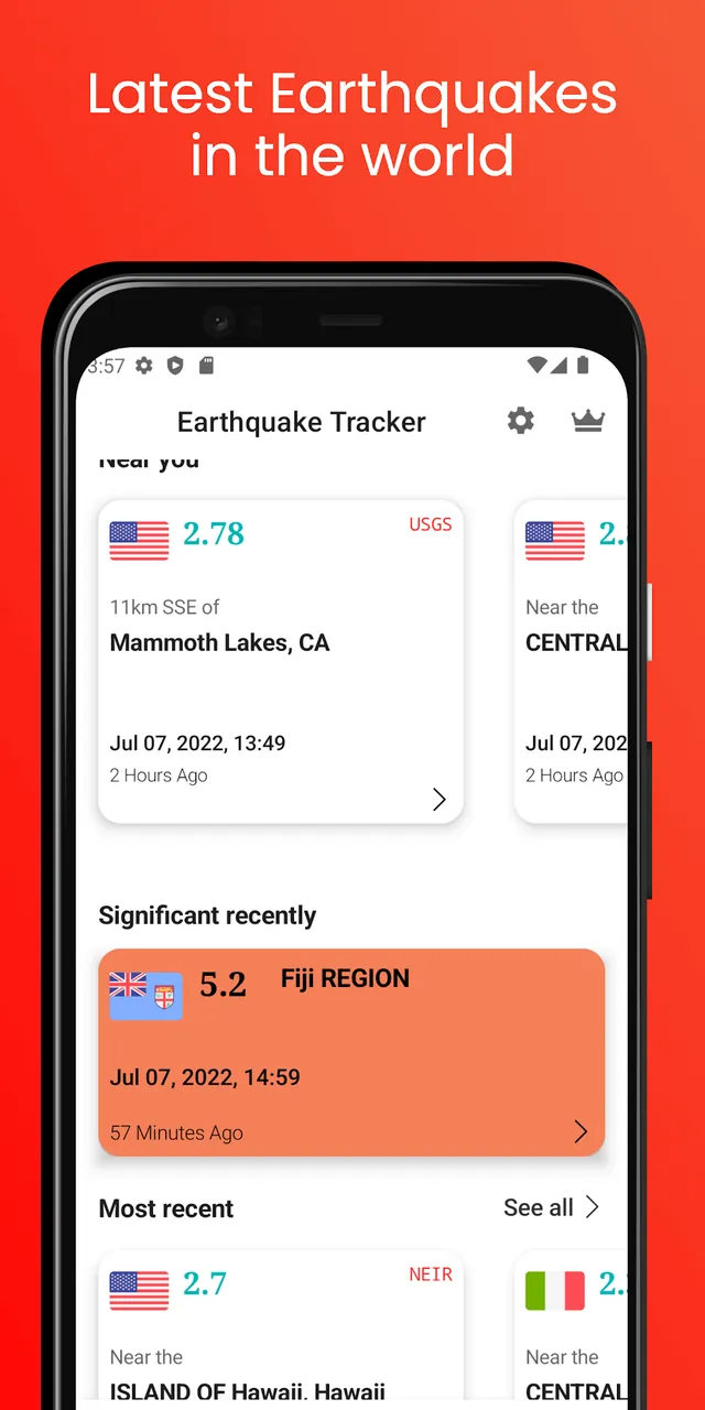 Earthquake Tracker screenshot 2
