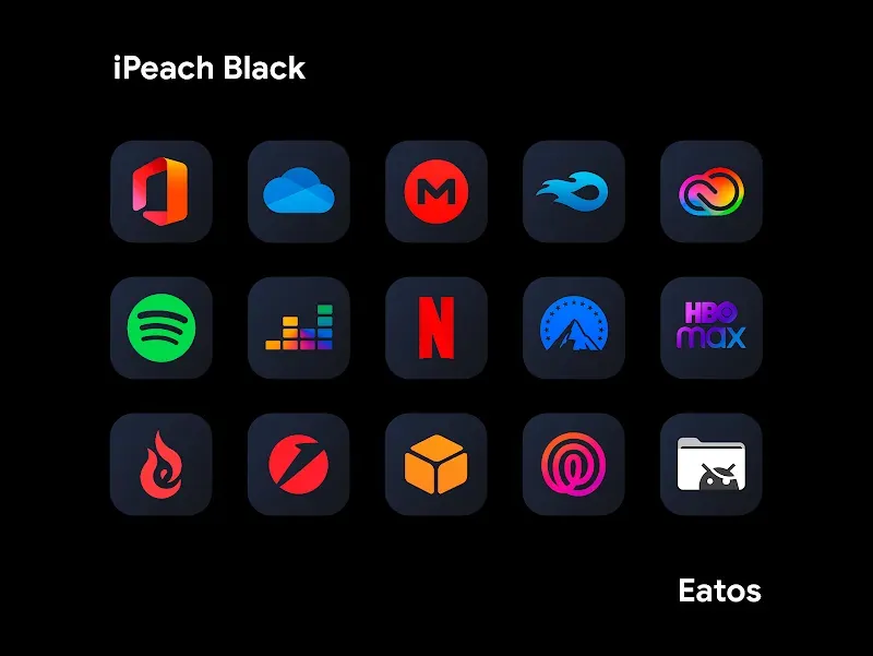 iPeach Black - Icon Pack screenshot 5