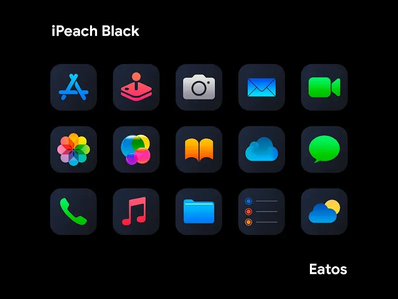 iPeach Black - Icon Pack screenshot 2