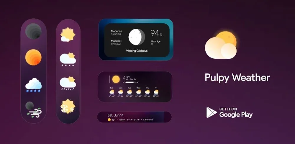 Pulpy Weather - Kwgt/Klwp/Klck screenshot 1