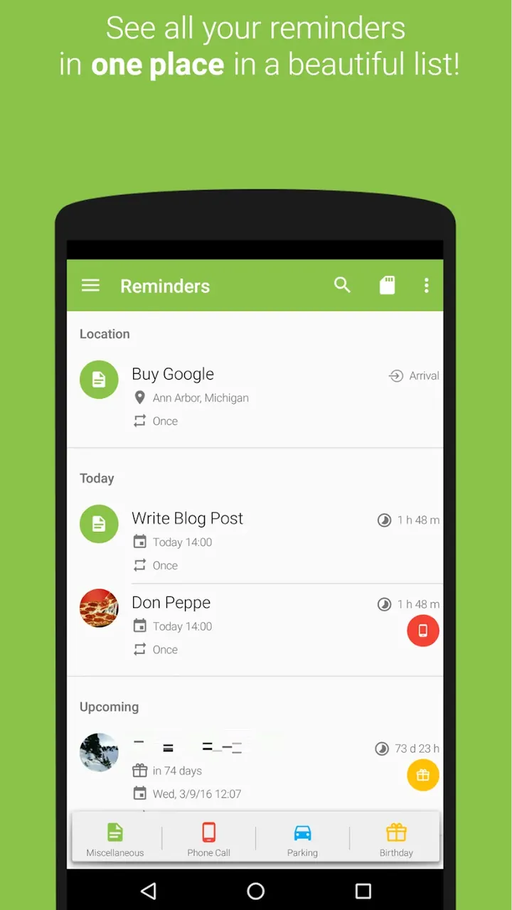 COL Reminder screenshot 2