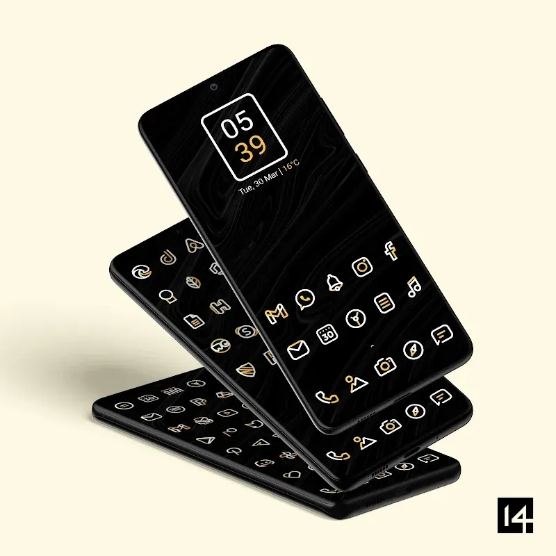 Aline Yellow: linear icon pack screenshot 2