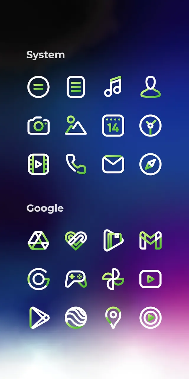 Aline Green: linear icon pack screenshot 5