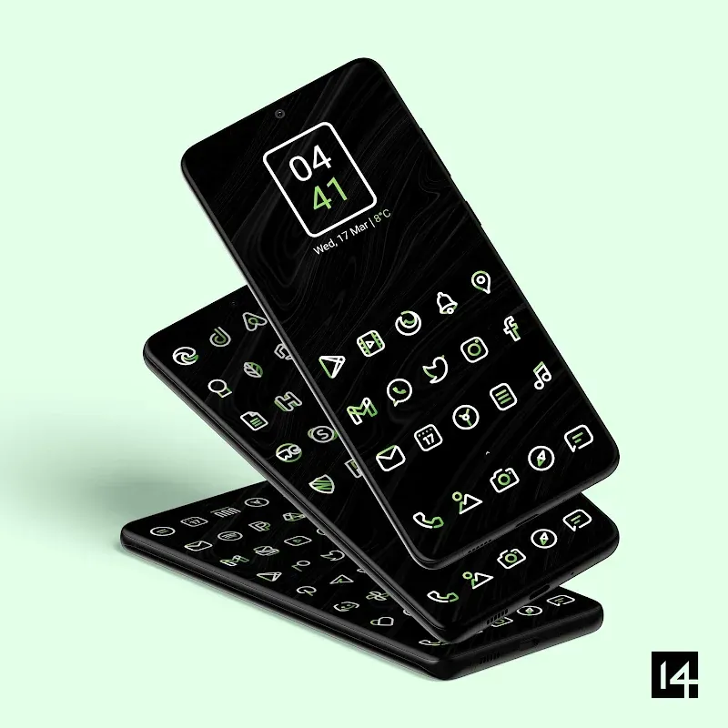 Aline Green: linear icon pack screenshot 2