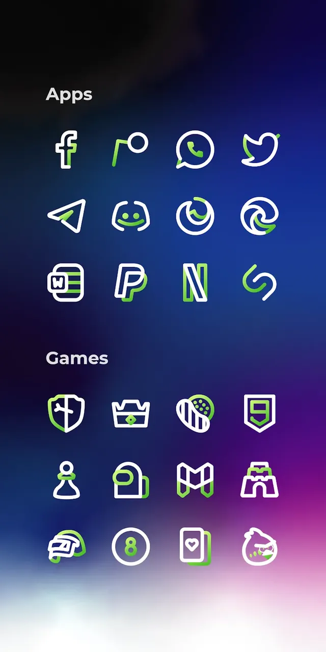 Aline Green: linear icon pack screenshot 6