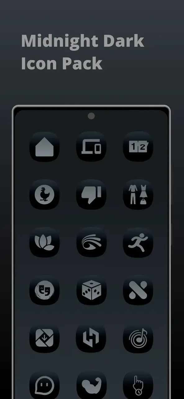 Midnight Dark - Icon Pack screenshot 2